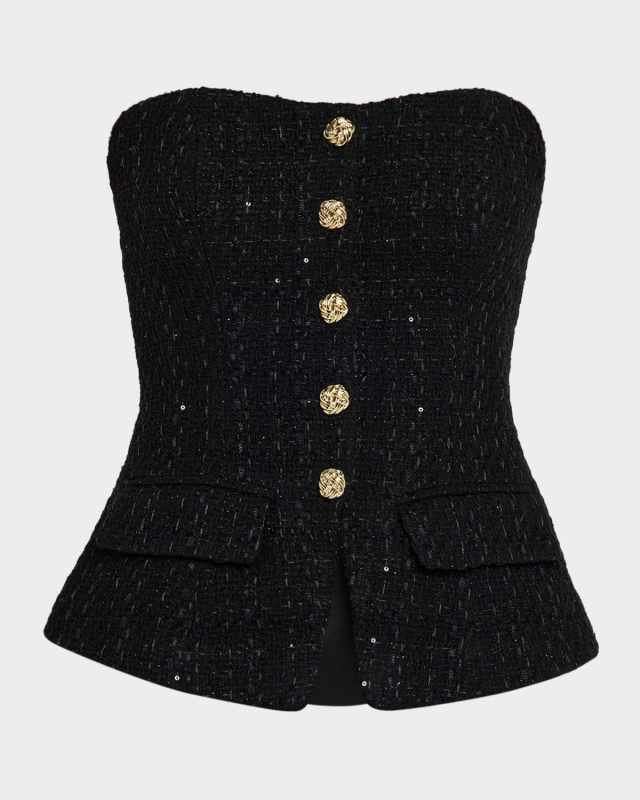 Quinn Strapless Tweed Vest